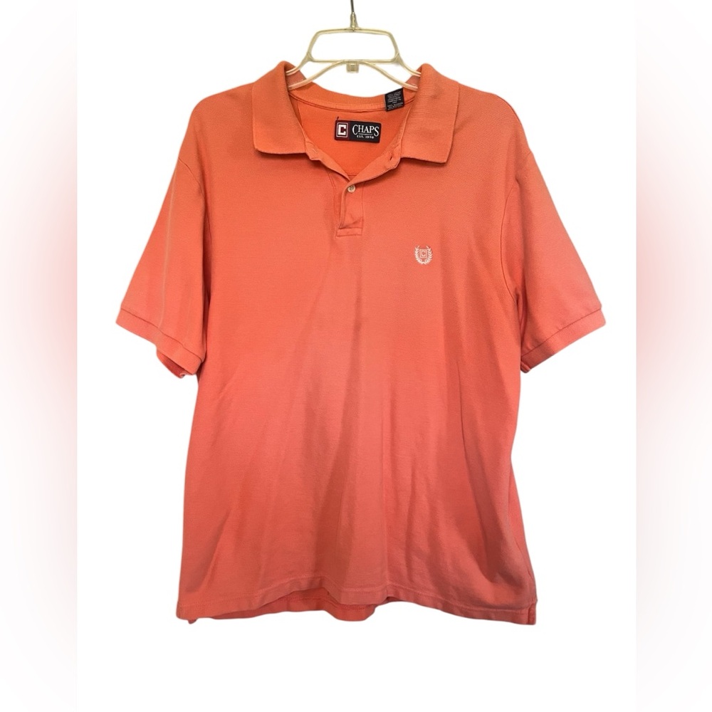 Chaps Orange Short Sleeve Polo Top